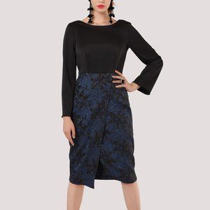 CLOSET LONDON BLUE 2 IN 1 PENCIL DRESS